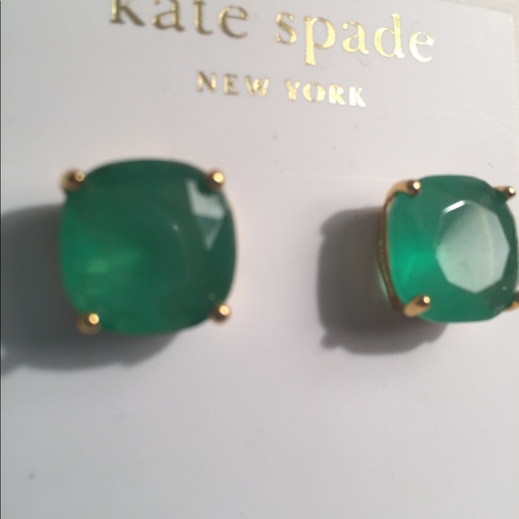 Kate Spade gumdrop earrings A+ Emerald green!! - Picture 2 of 3